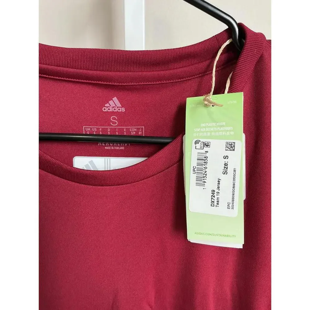 Adidas Men's Red Activewear Short Sleeve Top Size S NWT - Picture 2 of 5